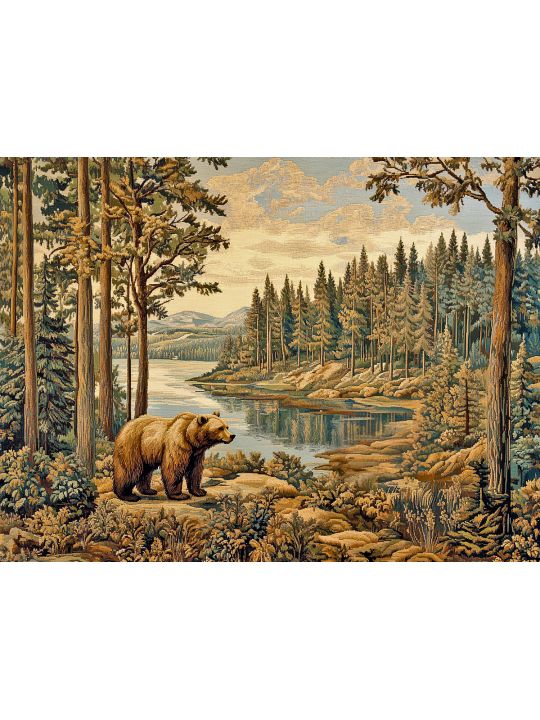 Алмазная мозаика без подрамника «Косолапый мишка» 130x100 см
