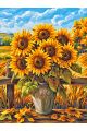 Алмазная мозаика без подрамника «Подсолнухи» 50x40 см