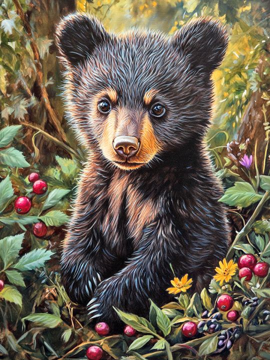 Алмазная мозаика без подрамника «Мишутка» 50x40 см
