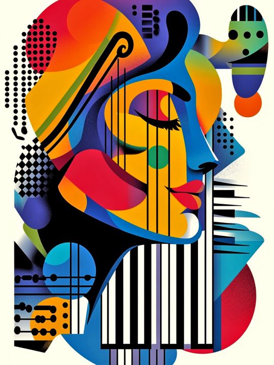 Алмазная мозаика без подрамника «Палитра музыки» 50x40 см