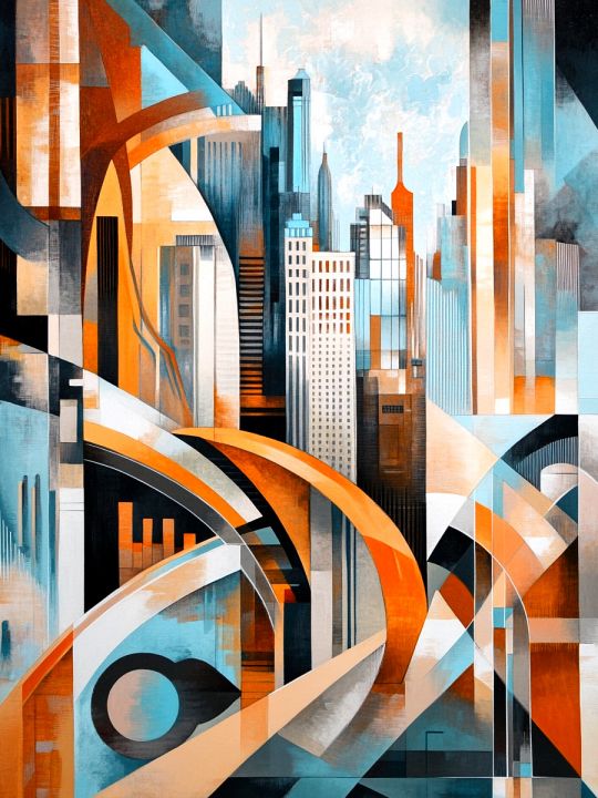 Алмазная мозаика без подрамника «Мегаполис» 50x40 см