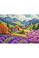Алмазная мозаика без подрамника «Лавандовое поле» 50x40 см