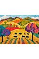 Алмазная мозаика без подрамника «Коровки на лугу» 50x40 см