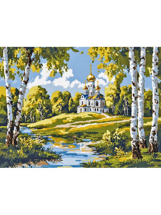 Алмазная мозаика без подрамника «Тихая обитель» 50x40 см