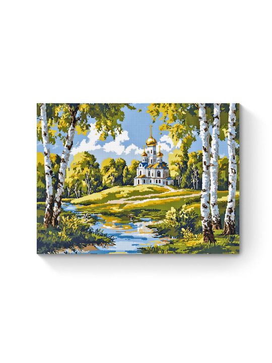 Алмазная мозаика на подрамнике «Тихая обитель» 40x30 см