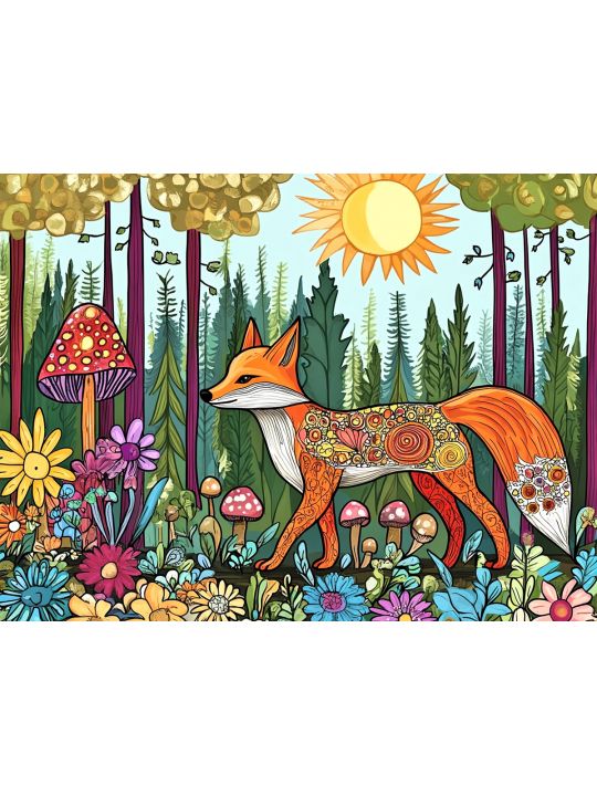 Алмазная мозаика без подрамника «Лисичка» 50x40 см