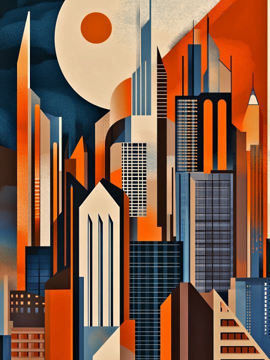 Алмазная мозаика без подрамника «Мегаполис» 50x40 см