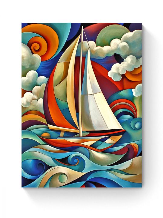 Алмазная мозаика на подрамнике «Парусник» 50x40 см