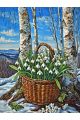Алмазная мозаика без подрамника «Подснежники» 130x100 см