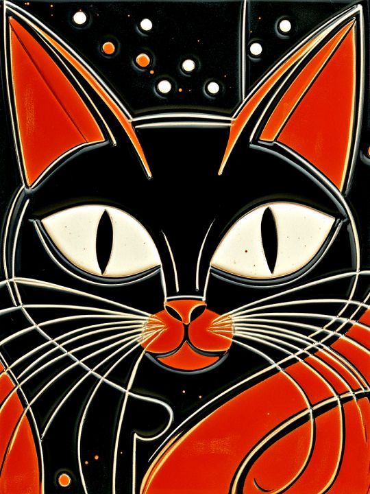 Алмазная мозаика без подрамника «Черный кот» 50x40 см