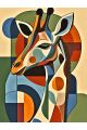 Алмазная мозаика без подрамника «Цветной жираф» 50x40 см