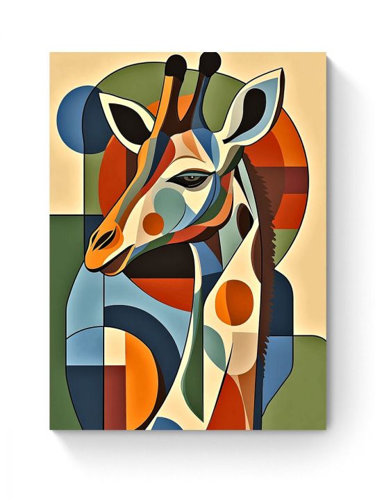 Алмазная мозаика на подрамнике «Цветной жираф» 50x40 см