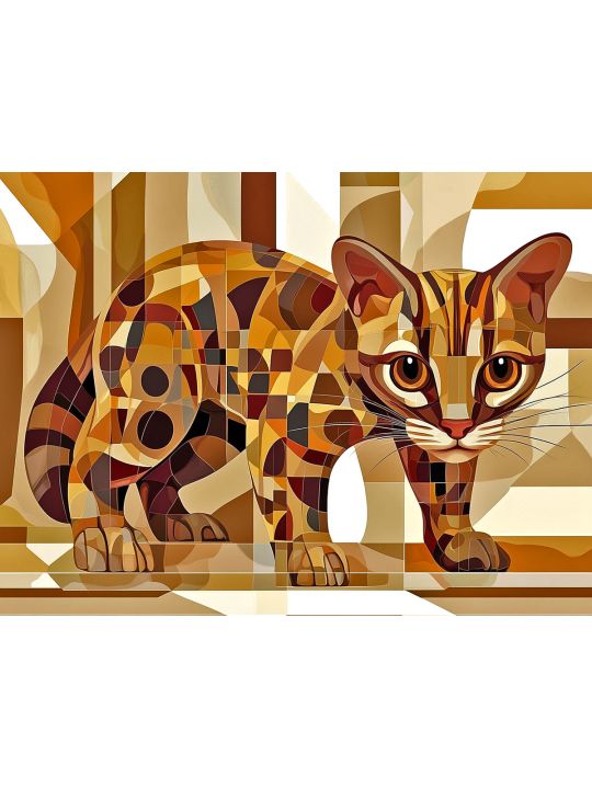 Алмазная мозаика без подрамника «Котёнок» 50x40 см