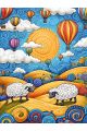 Алмазная мозаика без подрамника «Овечки на лугу» 50x40 см
