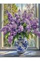 Алмазная мозаика без подрамника «Букет сирени» 50x40 см, 50 цветов