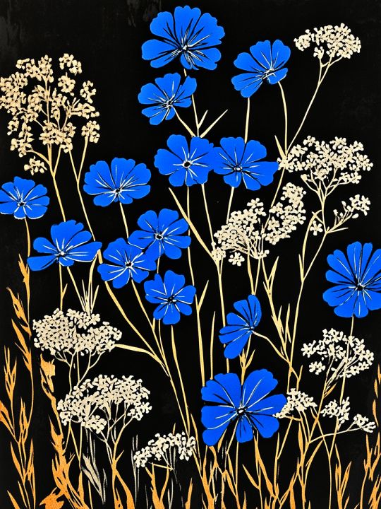 Алмазная мозаика без подрамника «Полевые цветы» 25x20 см