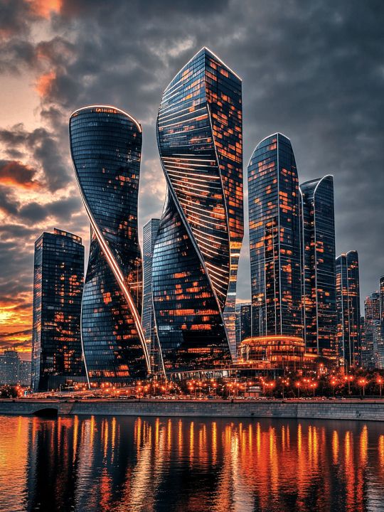 Алмазная мозаика без подрамника «Ночной город» 130x100 см