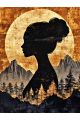 Алмазная мозаика без подрамника «Силуэт луны» 50x40 см