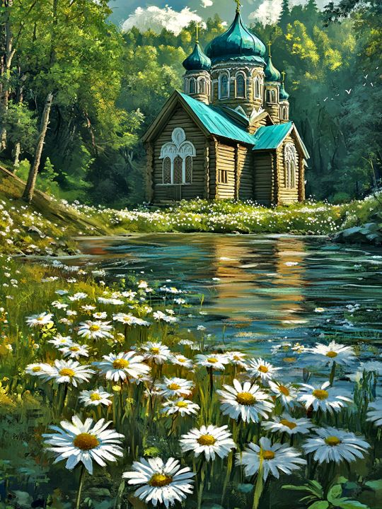 Алмазная мозаика без подрамника «Святое место» 50x40 см