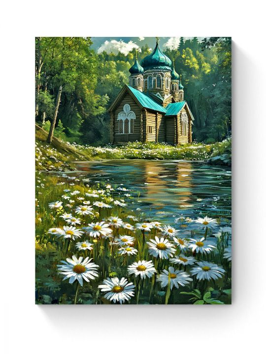 Алмазная мозаика на подрамнике «Святое место» 50x40 см, 50 цветов