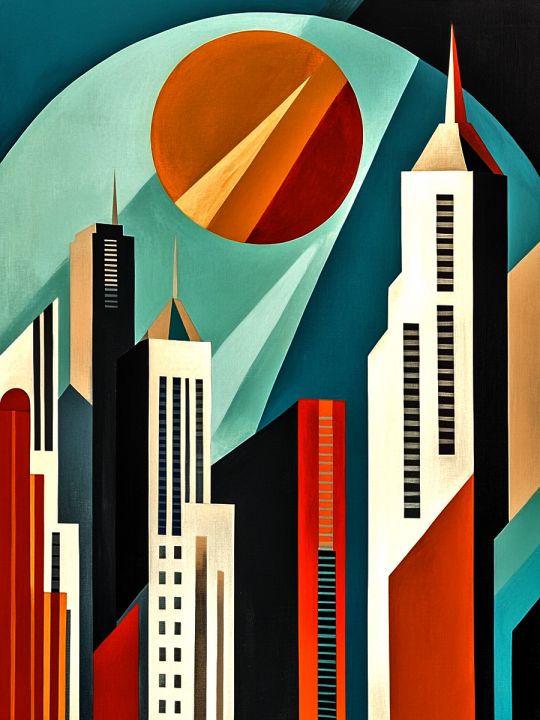 Алмазная мозаика без подрамника «Небоскребы» 50x40 см