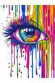 Алмазная мозаика без подрамника «Радужный глаз» 80x60 см