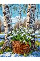 Алмазная мозаика без подрамника «Подснежники» 40x30 см