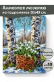 Алмазная мозаика на подрамнике «Подснежники» 50x40 см