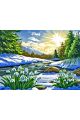 Алмазная мозаика без подрамника «Первые цветы» 130x100 см