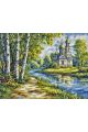 Алмазная мозаика без подрамника «Дорога к храму» 50x40 см