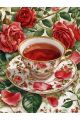 Алмазная мозаика без подрамника «Чашечка чая» 25x20 см