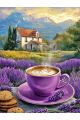 Алмазная мозаика без подрамника «Лавандовый кофе» 25x20 см