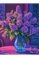 Алмазная мозаика без подрамника «Букет сирени» 25x20 см