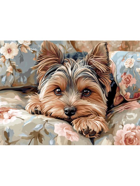 Алмазная мозаика без подрамника «Милый йорк» 40x30 см