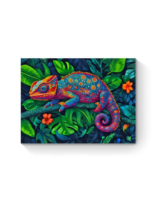 Алмазная мозаика на подрамнике «Хамелеон» 50x40 см