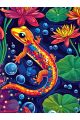 Алмазная мозаика без подрамника «Ящерица» 25x20 см