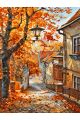 Алмазная мозаика без подрамника «Улочка городка» 130x100 см