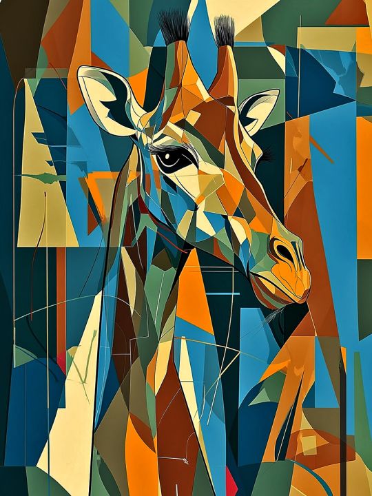 Алмазная мозаика без подрамника «Жираф» 80x60 см