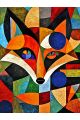 Алмазная мозаика без подрамника «Лиса абстракция» 25x20 см