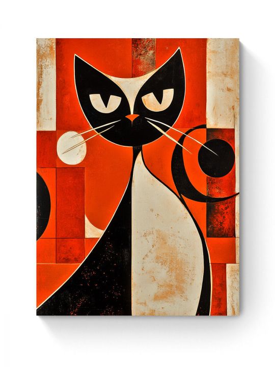 Алмазная мозаика на подрамнике «Кот абстракция» 40x30 см
