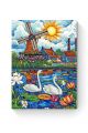 Алмазная мозаика на подрамнике «Мельница у реки» 60x45 см