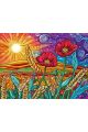 Алмазная мозаика без подрамника «Маки на поле» 130x100 см