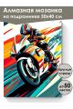 Алмазная мозаика на подрамнике «Мотоциклист» 50x40 см