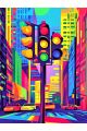 Алмазная мозаика без подрамника «Светофор» 50x40 см