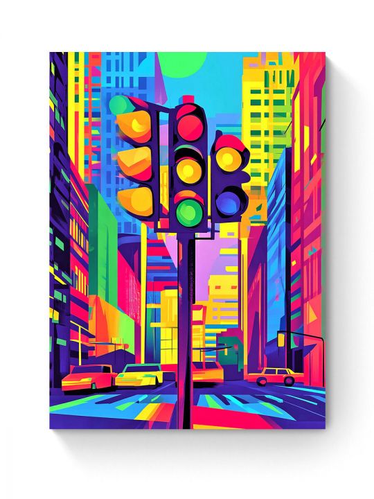 Алмазная мозаика на подрамнике «Светофор» 50x40 см