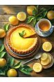 Алмазная мозаика без подрамника «Лимонный пирог» 35x25 см, 40 цветов