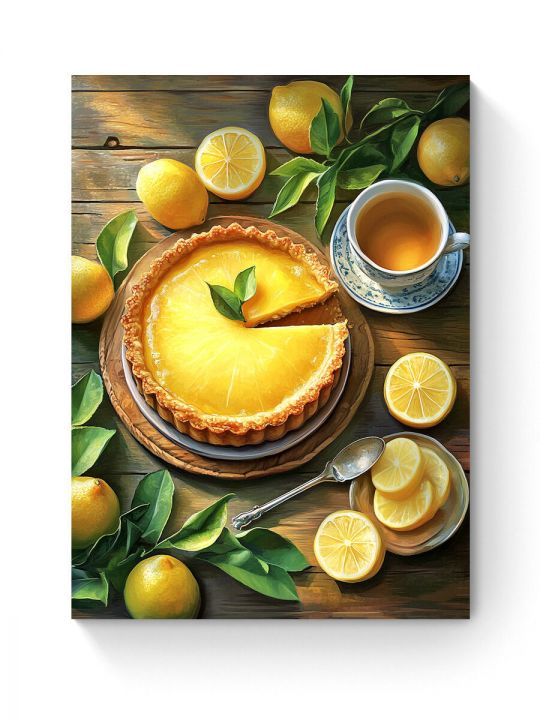 Алмазная мозаика на подрамнике «Лимонный пирог» 90x70 см