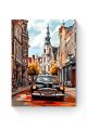 Алмазная мозаика на подрамнике «Ретро авто» 40x30 см