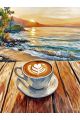 Алмазная мозаика без подрамника «Капучино и море» 130x100 см