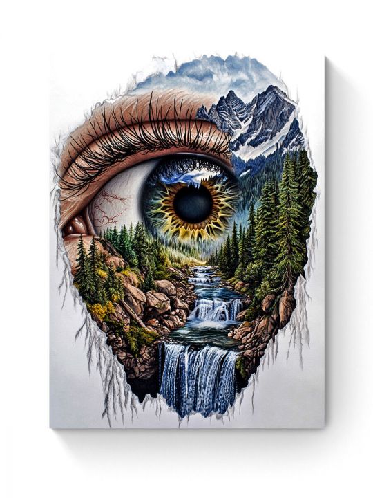 Алмазная мозаика на подрамнике «Взгляд на мир» 50x40 см
